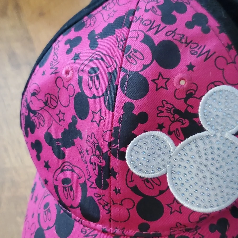 Disney‎ Parks Youth Pink and Black Mickey Mouse Baseball Hat